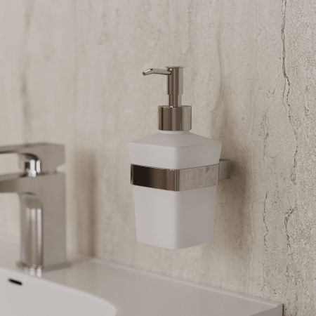 Дозатор для жидкого мыла Allen Brau Infinity 6.21006-00 белый/хром, артикул 6.21006-00