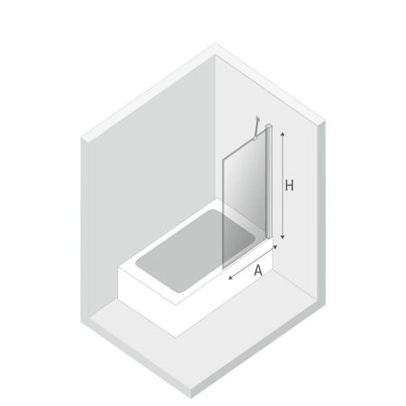 Шторка для ванны NEW TRENDY NEW SOLEO BLACK 60 см P-0093 (черный), артикул P-0093