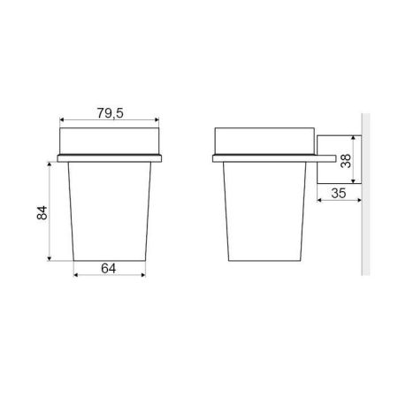 Стакан подвесной EXCELLENT Kobo (хром), артикул DOEX.1704CR