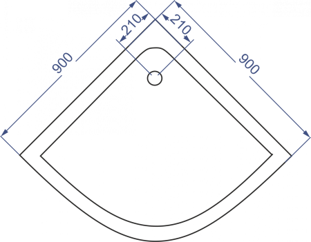 Душевой поддон полукруглый Поддон 80х80 СПК, артикул Поддон 80х80 СПК