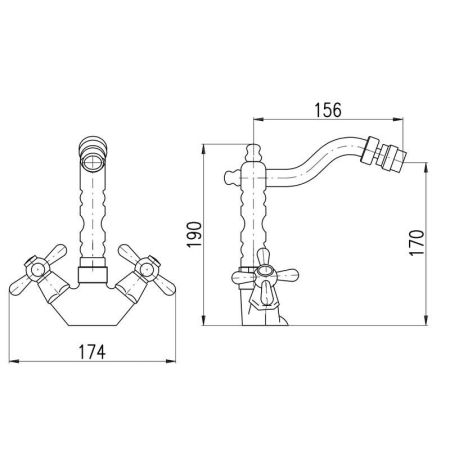 Смеситель для биде Rav Slezak MORAVA MK120.5/9SM, бронза, артикул MK120.5/9SM