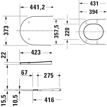DURAVIT Bento Starck Box  Сиденье для унитаза съемное, с микролифтом, белый глянец/нерж сталь