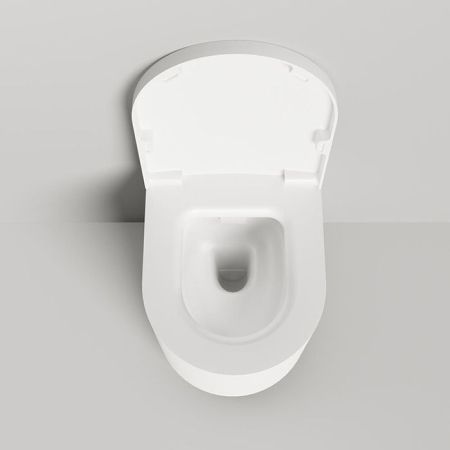 Унитаз, Salini, Gemelli, безободковый (с открытым смывным краем), тип установки-подвесной, ширина, мм-410, глубина, мм-530, высота, мм-420, материал-S-Stone/внутренняя керамическая основа, сиденье-в комплекте, с микролифтом, без креплений, цвет-белый мато, артикул 240121KM