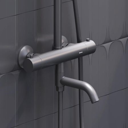 977810300 Jupiter душевая система со смесителем ТМС, ванна/душ, чёрный, артикул 977810300