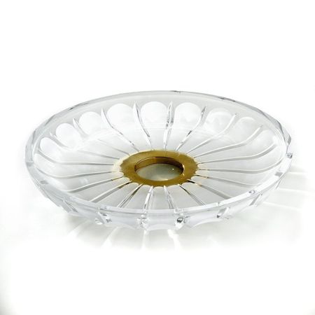 3SC MONTBLANC Лоток универсальный, крулый, настольный, цвет: прозрачный хрусталь/золото 24к. Lucido, артикул MB66ACRGD