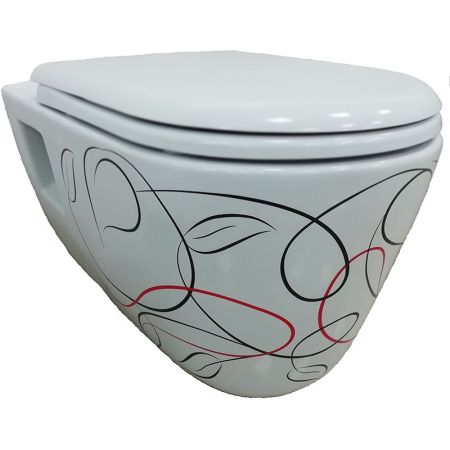 Унитаз Creavit Patera TP328.001Z0 подвесной Белый с декором без сиденья, артикул TP328.001Z0