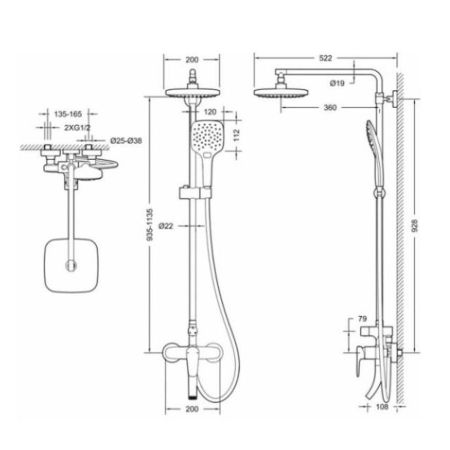 Душевая система Bravat SOURCE F6173218CP-A-ENG, хром, артикул F6173218CP-A-ENG