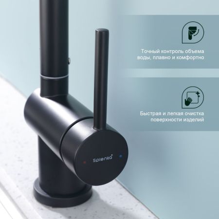 Смеситель для кухни Splenka S205.40.06, черный, артикул S205.40.06