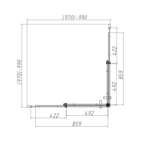 Душевые уголки Vincea Душевой уголок Dice VSS-4D100CL, 1000*1000, хром, стекло прозрачное,, артикул VSS-4D100CL