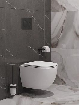 COMPATTO Унитаз подвесной безободковый  со смывом "Торнадо", с сиденьем дюропласт soft close BB003CH-TOR/SC