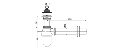 Сифон для умывальника CeramaLux C056, артикул 