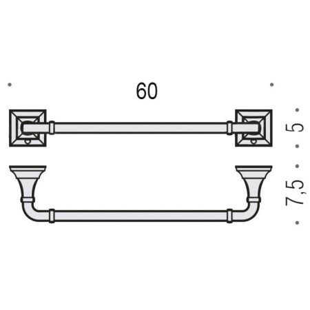 Colombo Portofino Полотенцедержатель, 60 см , цвет: хром, артикул B3211.CR