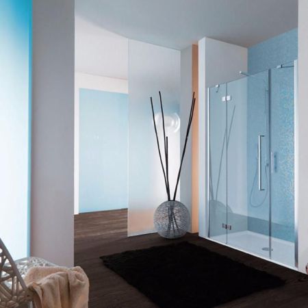 SAMO Zenit Дверь в нишу 97-101см, стекло прозрачное, петли слева,  хром