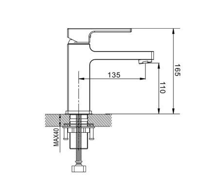 Смеситель для раковины с гигиеническим душем Shevanik S8271T, оружейная сталь
