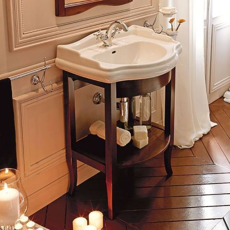 KERASAN Retro 69, раковина 69*52см с 1 отв., цвет: белый, артикул 104601*1