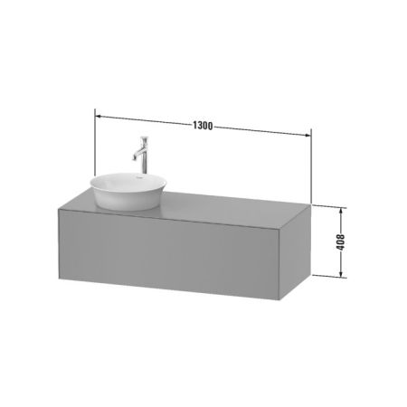 Duravit White Tulip Тумбочка подвесная,  408x1300x550 мм, 1 выдвижной ящик, цвет: белый высокоглянцевый, артикул WT4977R8585