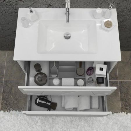 Тумба с раковиной Луиджи 70 белый матовый Opadiris Белый матовый, артикул 