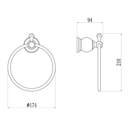 Полотенцедержатель Savol S-005760B, золото, артикул S-005760B