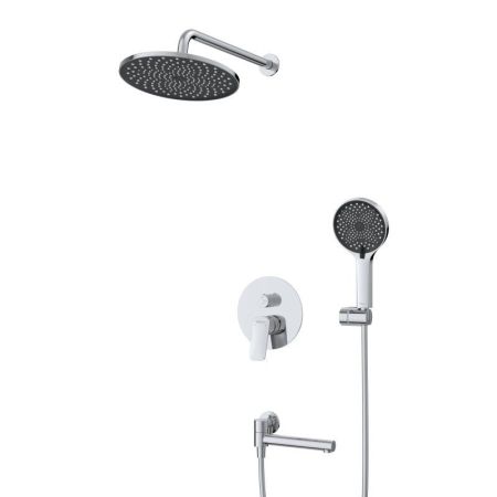 MARINO Душевой комплект встраиваемый с изливом (смеситель встраиваемый, верхний душ, ручной душ со шлангом, штуцер с держателем),хром MARINO-VDSET-CRM, артикул MARINO-VDSET-CRM