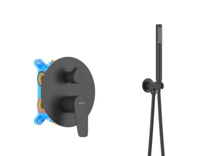 Set 4 в 1 душевой комплект AQUATEK, матовый черный AQ1173MB БЕТТА, артикул AQ1173MB