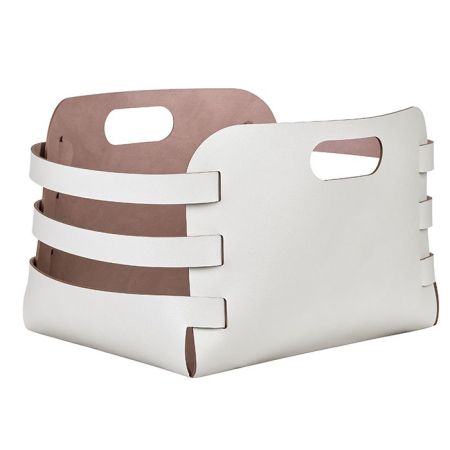 Colombo Adj Корзина Riga,27x36H25 см , цвет: устричный/пепельная роза, артикул BADJ9687-0207