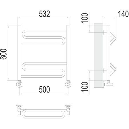 Полотенцесушитель водяной Terminus Юпитер П6 50х60, артикул 4670078530431