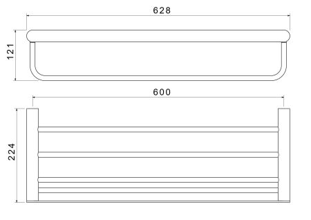 Полка для полотенец AQUATEK, матовый черный AQ4415MB ЛИРА, артикул AQ4415MB