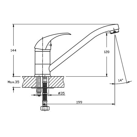 Смеситель для кухни GranFest Z-3321, белый, артикул Z-3321 белый