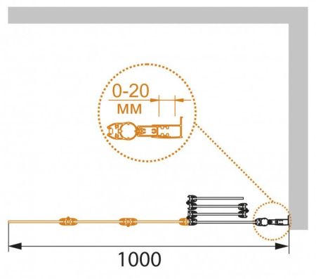 Душевая шторка на ванну CEZARES PRATICO-V4, артикул PRATICO-V-4-100/140-P-Cr-R
