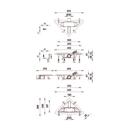 Душевая перегородка Ambassador Walk-in 15031107-ST18, свободный вход, линейный трап,110х25