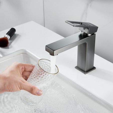 Смеситель для раковины Raffine F0196T, оружейная сталь, артикул F0196T