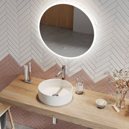 Зеркало круглое EXCELLENT Lumiro D=80 (белый мат)