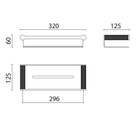 OASIS DEFILE Полка для душа 320 мм., цвет золото, артикул 0DFL00600601032OR (0AGD008OR)