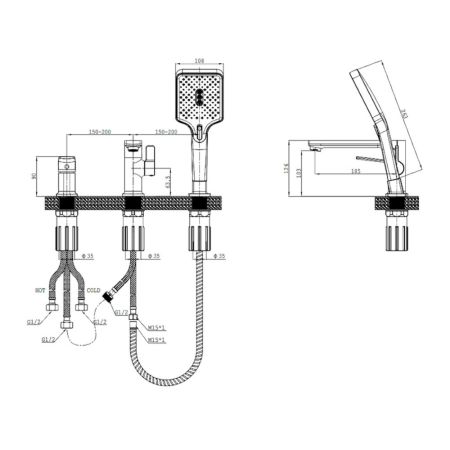 Смеситель на борт ванны Splenka S30.31, хром, артикул S30.31