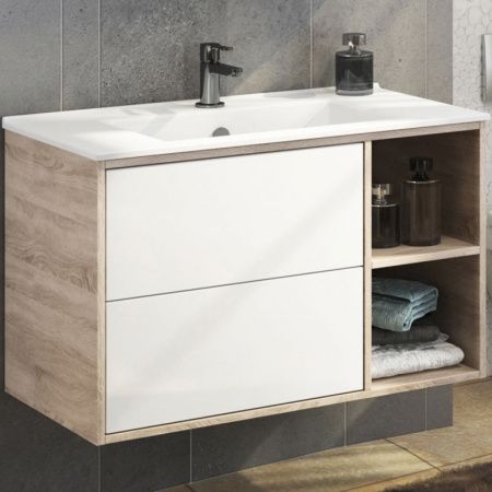 Тумба с раковиной Comforty Гамбург 90 4142225 подвесная Дуб сонома Тумба с раковиной Comforty Гамбург 90 4142225 подвесная Дуб сонома