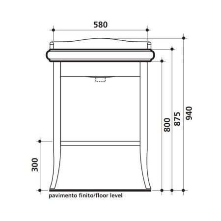KERASAN Retro 69, раковина 69*52см с 1 отв., цвет: белый, артикул 104601*1