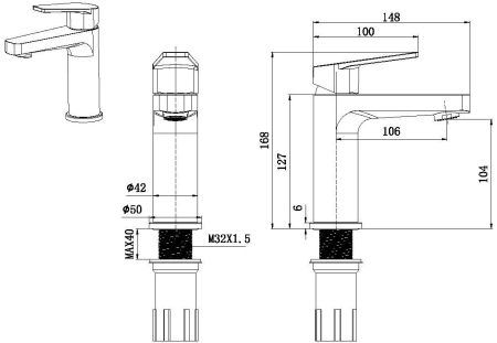 Смеситель для раковины Allen Brau Eclipse 5.E1001-00 (с донным клапаном) хром, артикул 5.E1001-00