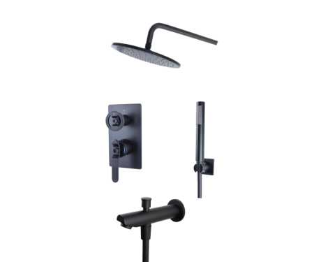 Душевая система встраиваемая Bronze de Luxe 1760'S 6630SB, черный, артикул 6630SB