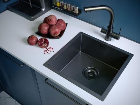 Кухонная мойка Paulmark Aller 44 PM904444-GM Вороненая сталь, артикул PM904444-GM