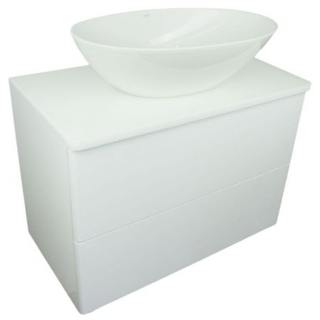 Тумба с раковиной Orange Otto 75 Ot-75TuGLASS+Ra Белая, артикул Ot-75TuGLASS+Ra