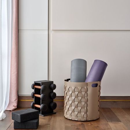 ADJ Круглая корзина Bottega, D40xH40 см., цвет: капучино/шоколад, артикул 1050.04/06