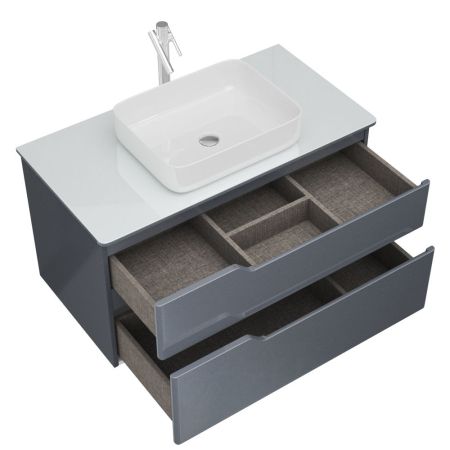 Тумба Hella Cristal 100, серый лак, артикул OW24.19.01