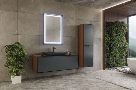 Тумба с раковиной ORKA Craft 120 подвесная, орех/антрацит