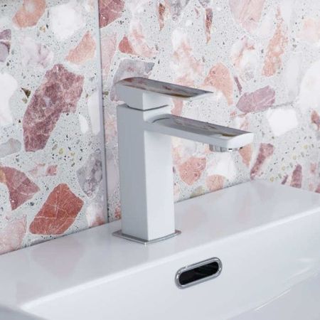 Смеситель для умывальника EXCELLENT Pride AREX.4001WH (хром/белый), артикул AREX.4001WH