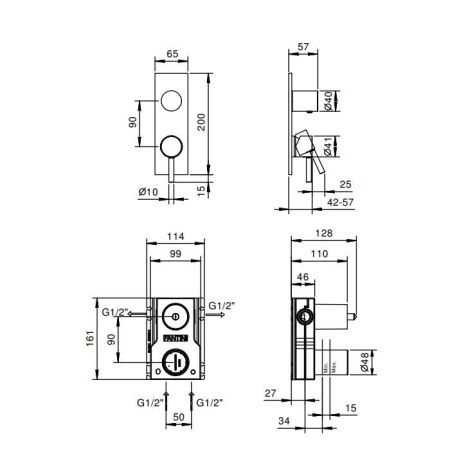 Fantini NOSTROMO Встраиваемый Смесители для душа наружная часть, цвет хром, артикул 50 02 G485B