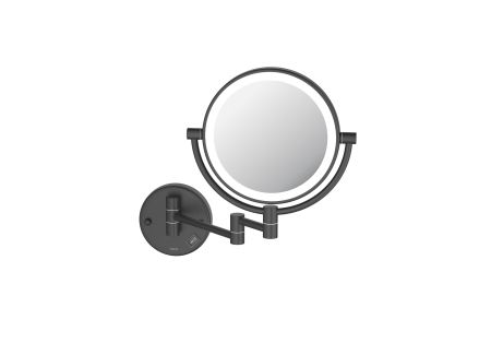 Зеркало косметическое настенное с подсветкой 5х AQUATEK, матовый черный AQ4912MB, артикул AQ4912MB