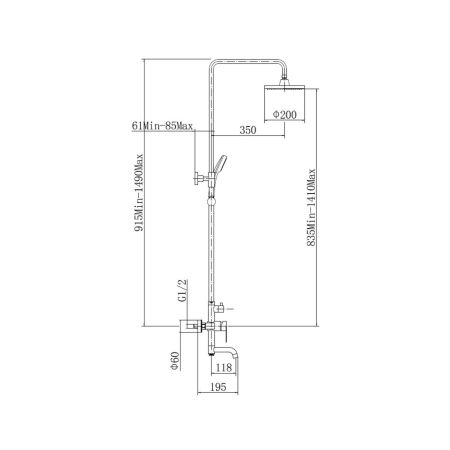 Душевая система FASHUN A52401-7, черный