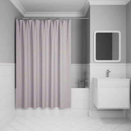 Штора для ванной IDDIS Base 200x180 см, Полиэстер, фиолетовый (BG02P18i11), артикул BG02P18i11
