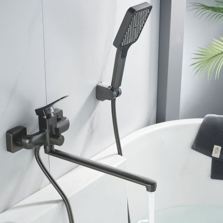 Смеситель для ванны Shevanik S9922T, оружейная сталь, артикул S9922T