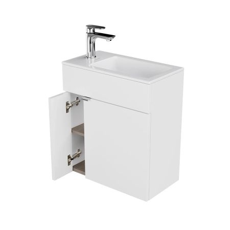 Тумба LATO подвесная с дверцей 50, белая глянцевая, артикул LA.50\WHT